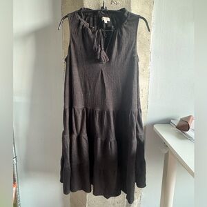 Max Studio Sleeveless Black Tiered Dress